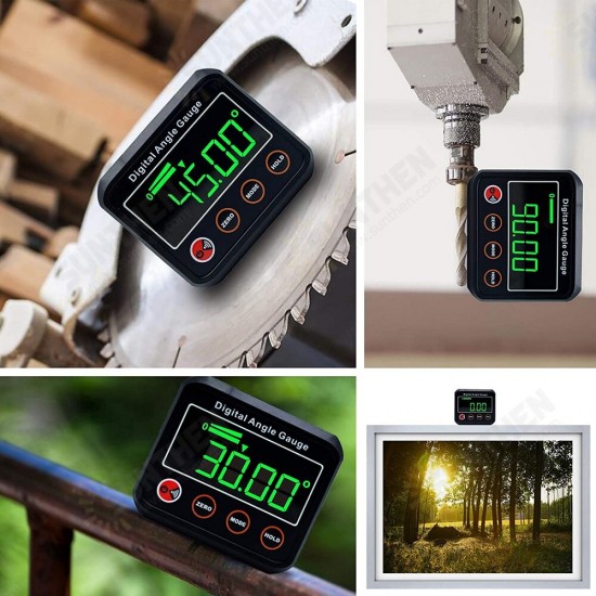 DL1912 4 x 90° Digital Protractor Angle Finder Bevel Box with Magnetic Base and Backlight for Woodworking Measurement Tool DL1912 4 x 90° Digital Protractor Angle Finder Bevel Box with Magnetic Base and Backlight for Woodworking Measurement Tool