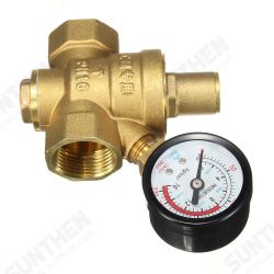DN20 NPT 3/4inch Adjustable Brass Water Pressure Regulator Reducer with Gauge Meter DN20 NPT 3/4inch Adjustable Brass Water Pressure Regulator Reducer with Gauge Meter