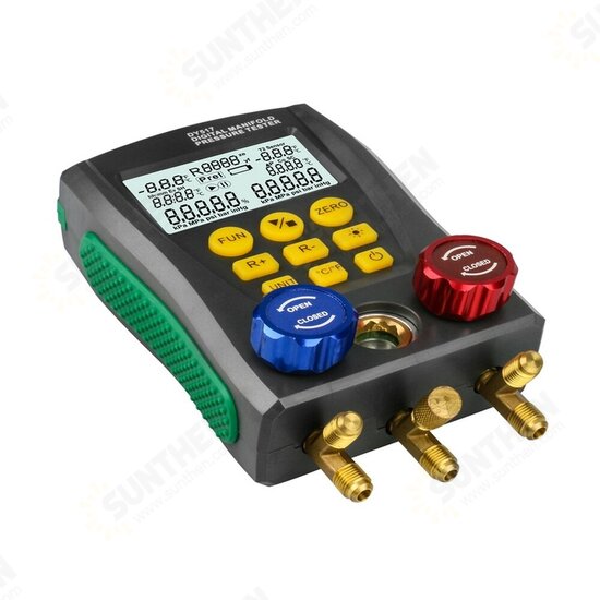 DY517A Refrigeration Digital Manifold Pressure Gauge Set Vacuum Pressure Meter Testing HVAC Temperature Tester