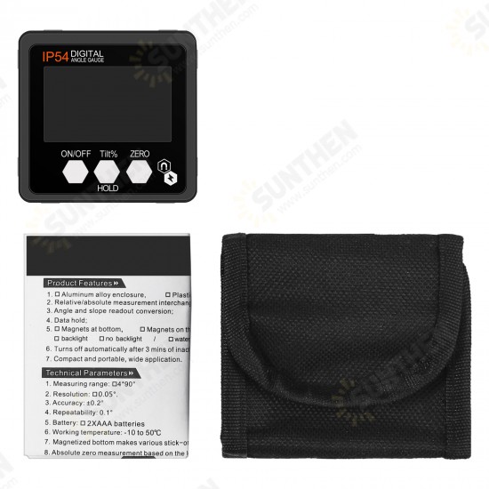 4*90° Updated Precision Digital Protractor Inclinometer Level Box Digital Angle Finder Bevel Box With Magnet Base 4*90° Updated Precision Digital Protractor Inclinometer Level Box Digital Angle Finder Bevel Box With Magnet Base