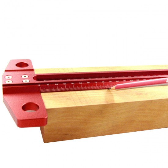 Woodworking T-type Line Scriber Hole Scale Ruler Aluminum Alloy Marking Gauge Crossed Line Scriber Carpenter Measuring Tools