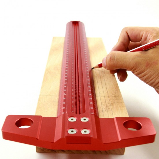 Woodworking T-type Line Scriber Hole Scale Ruler Aluminum Alloy Marking Gauge Crossed Line Scriber Carpenter Measuring Tools