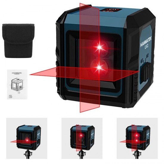 LV2 Laser Level with 2 Lines Horizontal/Vertical Line Separated Automatic Measurement Laser Level