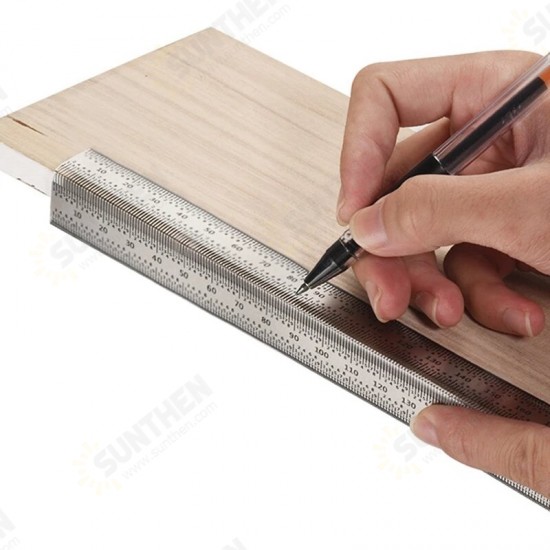 High-Precision Scale Ruler T-Type Hole Ruler Stainless Woodworking Scribing Mark Line Gauge Carpenter Measuring Tool High-Precision Scale Ruler T-Type Hole Ruler Stainless Woodworking Scribing Mark Line Gauge Carpenter Measuring Tool