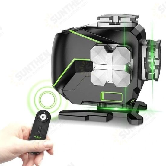 S04CG 16 lines 4D Cross Line Laser Level bluetooth & Remote Control Functions Green Beam with Hard Carry Case