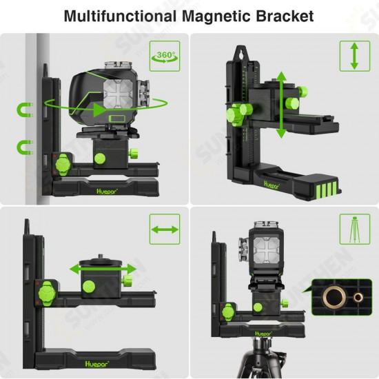 S04CG 16 lines 4D Cross Line Laser Level bluetooth & Remote Control Functions Green Beam with Hard Carry Case