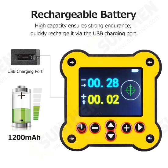 L1680 0.02° 2.4 Inch Color Screen Dual-axis Digital Protractor Electronic Level Box Angle Meter with Magnetic Base and Indicator Measuring Tools