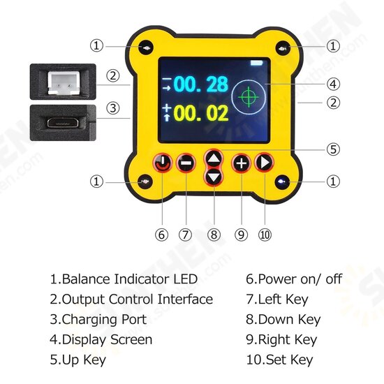 L1680 0.02° 2.4 Inch Color Screen Dual-axis Digital Protractor Electronic Level Box Angle Meter with Magnetic Base and Indicator Measuring Tools