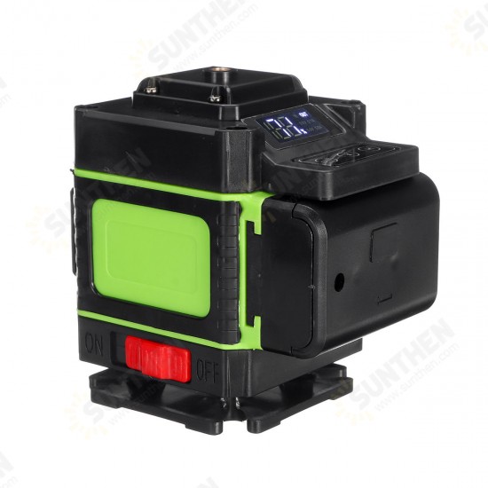 LED Display LD Green Light Laser Level 3D 360° 12 Line Cross Self Leveling Measure Tool