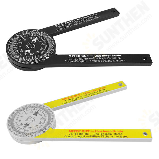 Miter Saw Protractor 360° Angle Finder Miter Gauge Goniometer Angle Level Meter Arm Measuring Ruler