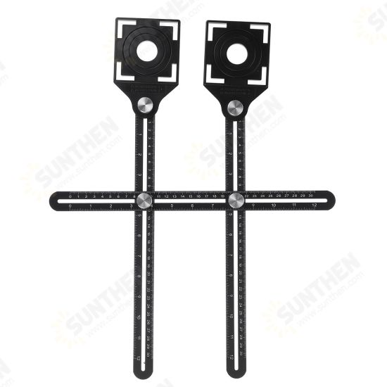 Multi Angle Adjustable Position Ruler Measuring Template Tool Drill Hole Locator Multi Angle Adjustable Position Ruler Measuring Template Tool Drill Hole Locator