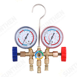 R12 R22 R404A R134A Refrigerant Manifold Gauge Air Condition Refrigeration Set Air Conditioning Tools with Hose and Hook