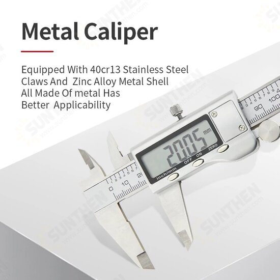 Stainless Steel Digital metal Fraction Caliper 150mm mm/ Inch High Precision large LCD display Vernier Caliper