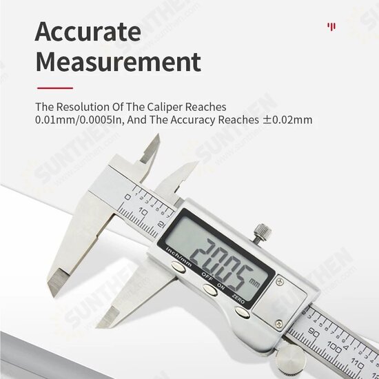 Stainless Steel Digital metal Fraction Caliper 150mm mm/ Inch High Precision large LCD display Vernier Caliper