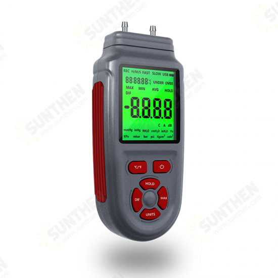 TC168A/TC169A LCD Backlight Display Digital Pressure Gauge Pressure Measuring Instruments USB DC Power Supply