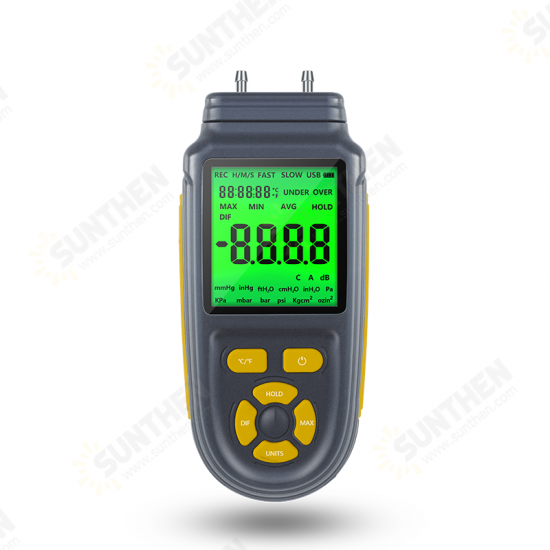 TC168A/TC169A LCD Backlight Display Digital Pressure Gauge Pressure Measuring Instruments USB DC Power Supply