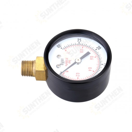TS-50-1+1 0~-30inHg 0~-1Bar Presuure Manometer 50mm Mini Air Vacuum Pressure Gauge Meter Manometer TS-50-1+1 0~-30inHg 0~-1Bar Presuure Manometer 50mm Mini Air Vacuum Pressure Gauge Meter Manometer