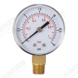 0/15 PSI 0/1 Fuel Air Compressor Low Pressure Gauge Bar Meter Hydraulic Tester Dial Manometer 0/15 PSI 0/1 Fuel Air Compressor Low Pressure Gauge Bar Meter Hydraulic Tester Dial Manometer