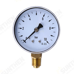 TS-60-10 1/4 Inch NPT Side Mount 10 Bar Metal Water Oil Air Compressor Pressure Gauge Manometer Pressure Measuring Tool TS-60-10 1/4 Inch NPT Side Mount 10 Bar Metal Water Oil Air Compressor Pressure Gauge Manometer Pressure Measuring Tool