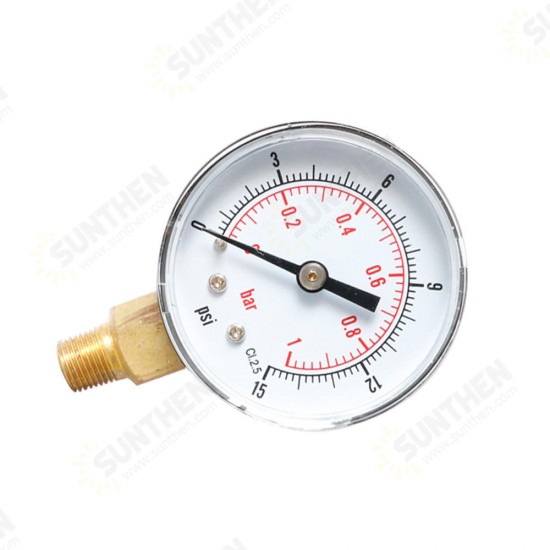 TS-Y508-15/30/60/100/160/300psi 52mm Dial 1/8 BPressure Gauge