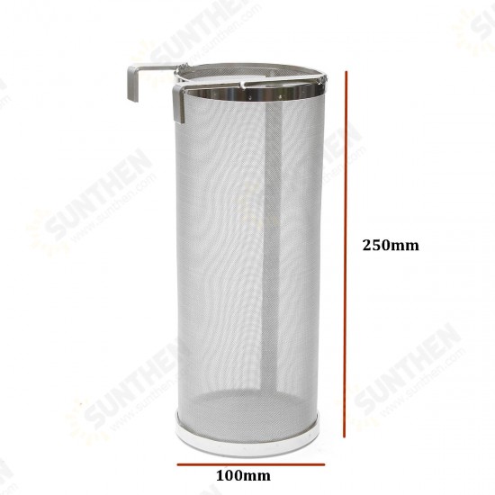 100x250mm Home Brew Beer Hop Filter Stainless Steel Strainer Pellet Mesh 400