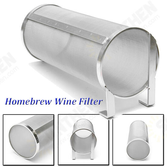 100x250mm Home Brew Beer Hop Filter Stainless Steel Strainer Pellet Mesh 400