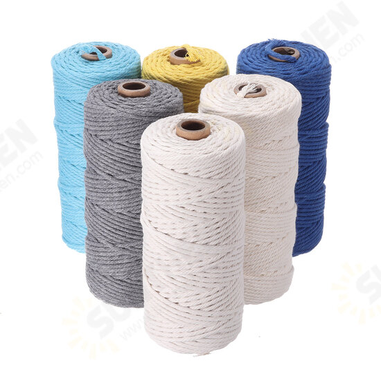 3MM 100M/Roll Cotton Rope Thread Cords String Macrame DIY Craft Wire 4 Strands