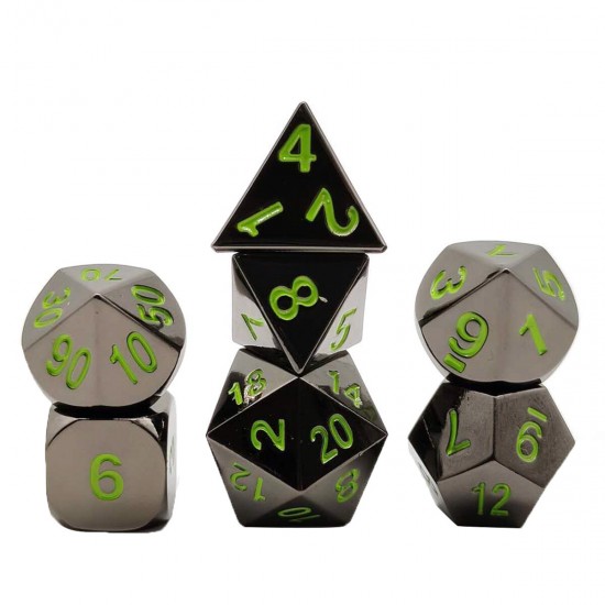 7 Pcs/Set Metal Dice Set Role Playing Dragons Table Game With Cloth Bag Bar Party Game Dice
