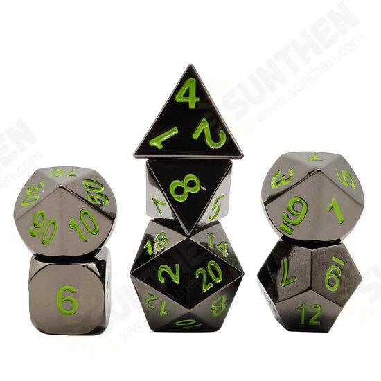 7 Pcs/Set Metal Dice Set Role Playing Dragons Table Game With Cloth Bag Bar Party Game Dice