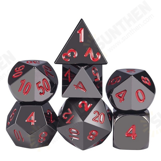 7 Pcs/Set Metal Dice Set Role Playing Dragons Table Game With Cloth Bag Bar Party Game Dice