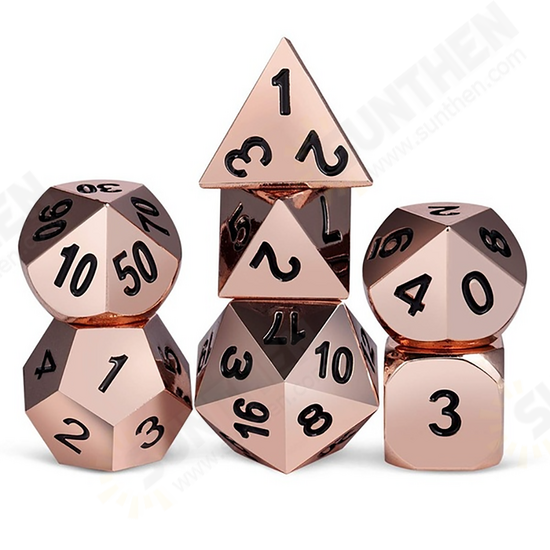 7 Pcs/Set Metal Dice Set Role Playing Dragons Table Game With Cloth Bag Bar Party Game Dice