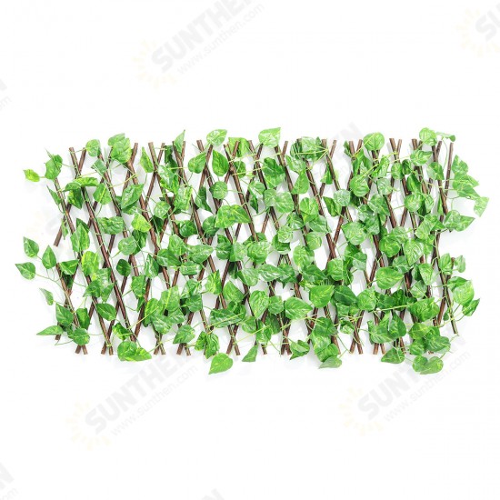 Retractable Artificial Fence Hedge Grass Leaf Flower Panel Mat Garden Decor