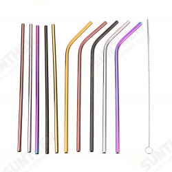 Set of 10 Multi-Color Stainless Steel Straws Drinking Tumblers Cold Beverage Cup Straw w/ Brush Set of 10 Multi-Color Stainless Steel Straws Drinking Tumblers Cold Beverage Cup Straw w/ Brush