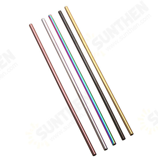 Set of 10 Multi-Color Stainless Steel Straws Drinking Tumblers Cold Beverage Cup Straw w/ Brush