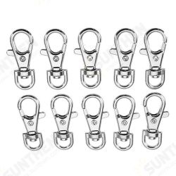 10Pcs 38mm Silver Zinc Alloy Swivel Lobster Claw Clasp Snap Hook with 8mm Round Ring 10Pcs 38mm Silver Zinc Alloy Swivel Lobster Claw Clasp Snap Hook with 8mm Round Ring