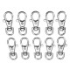 10Pcs 38mm Silver Zinc Alloy Swivel Lobster Claw Clasp Snap Hook with 8mm Round Ring