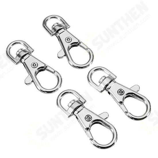 10Pcs 38mm Silver Zinc Alloy Swivel Lobster Claw Clasp Snap Hook with 8mm Round Ring