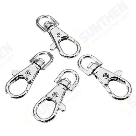 10Pcs 38mm Silver Zinc Alloy Swivel Lobster Claw Clasp Snap Hook with 8mm Round Ring