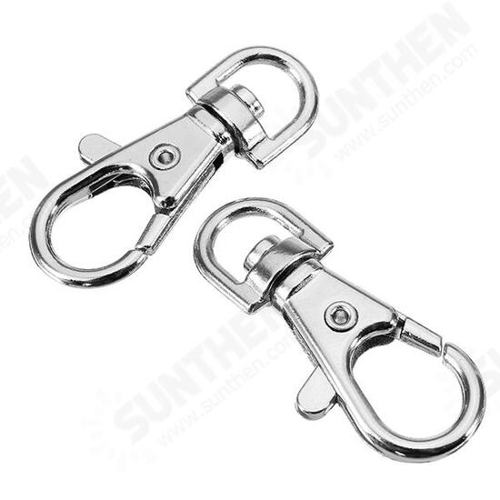 10Pcs 38mm Silver Zinc Alloy Swivel Lobster Claw Clasp Snap Hook with 8mm Round Ring