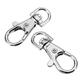 10Pcs 38mm Silver Zinc Alloy Swivel Lobster Claw Clasp Snap Hook with 8mm Round Ring