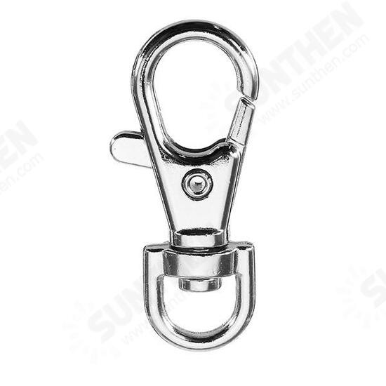 10Pcs 38mm Silver Zinc Alloy Swivel Lobster Claw Clasp Snap Hook with 8mm Round Ring