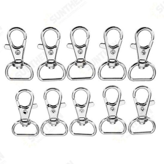 10Pcs 40mm Silver Zinc Alloy Swivel Lobster Claw Clasp Snap Hook with 16mm D Ring