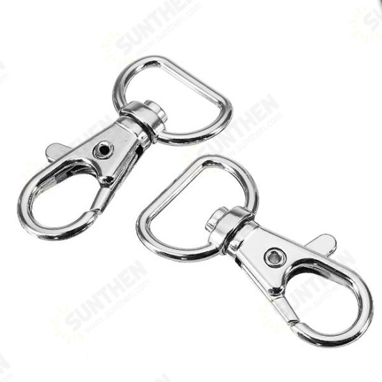 10Pcs 40mm Silver Zinc Alloy Swivel Lobster Claw Clasp Snap Hook with 16mm D Ring