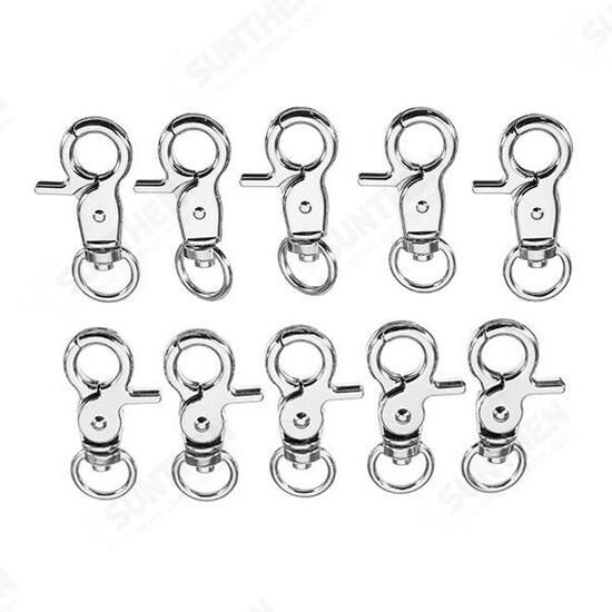 10Pcs 45mm Silver Zinc Alloy Swivel Lobster Claw Clasp Snap Hook with 11mm Round Ring