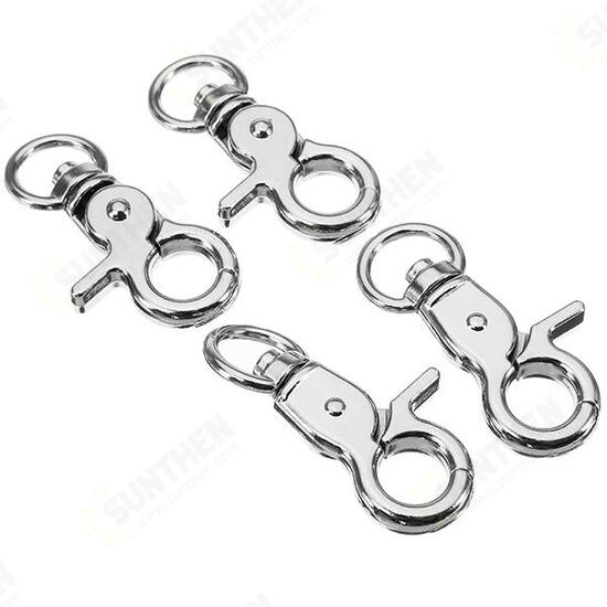 10Pcs 45mm Silver Zinc Alloy Swivel Lobster Claw Clasp Snap Hook with 11mm Round Ring