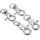 10Pcs 45mm Silver Zinc Alloy Swivel Lobster Claw Clasp Snap Hook with 11mm Round Ring