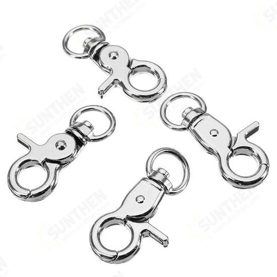 10Pcs 45mm Silver Zinc Alloy Swivel Lobster Claw Clasp Snap Hook with 11mm Round Ring