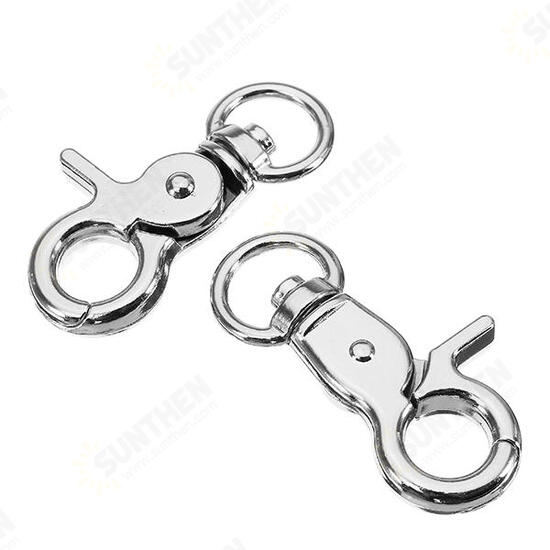 10Pcs 45mm Silver Zinc Alloy Swivel Lobster Claw Clasp Snap Hook with 11mm Round Ring