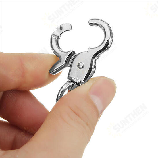 10Pcs 45mm Silver Zinc Alloy Swivel Lobster Claw Clasp Snap Hook with 11mm Round Ring