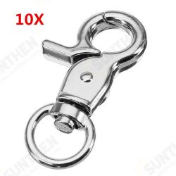 10Pcs 45mm Silver Zinc Alloy Swivel Lobster Claw Clasp Snap Hook with 11mm Round Ring 10Pcs 45mm Silver Zinc Alloy Swivel Lobster Claw Clasp Snap Hook with 11mm Round Ring